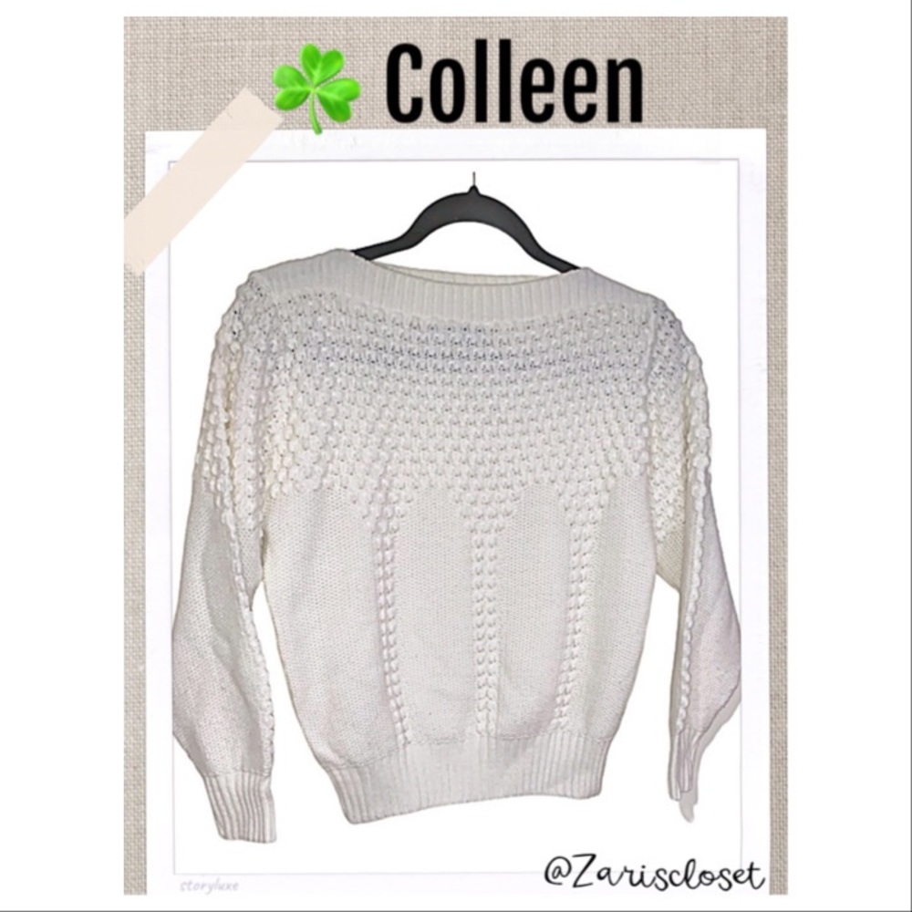 Colleen Sweater RARE Irish Sweater White Vintage cozy & soft Sweater Size M